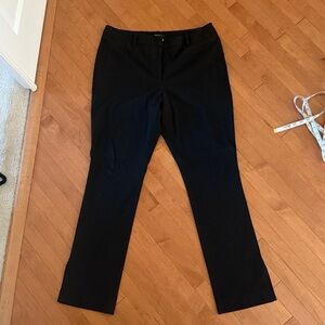 White House Black Market dress pants black slim leg split ankle size 14